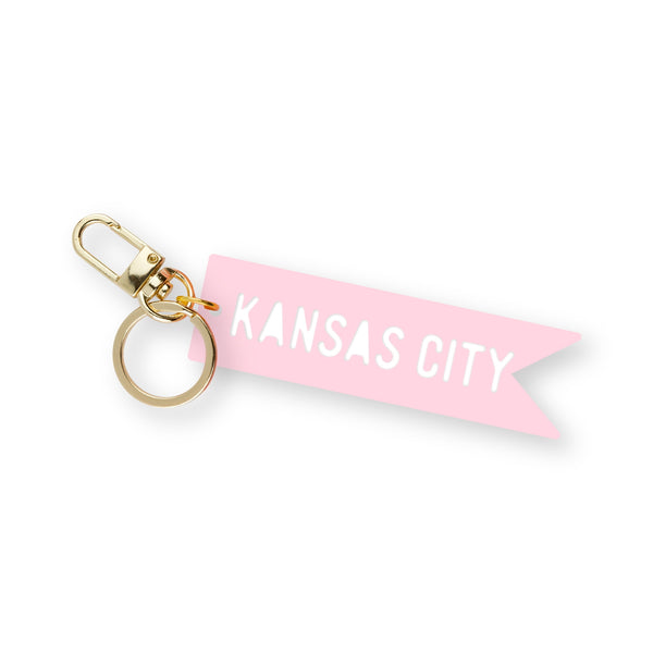 Cleary Lane Kansas City Pennant Keychain: Blush