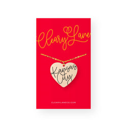 Cleary Lane Kansas City Script Heart Necklace