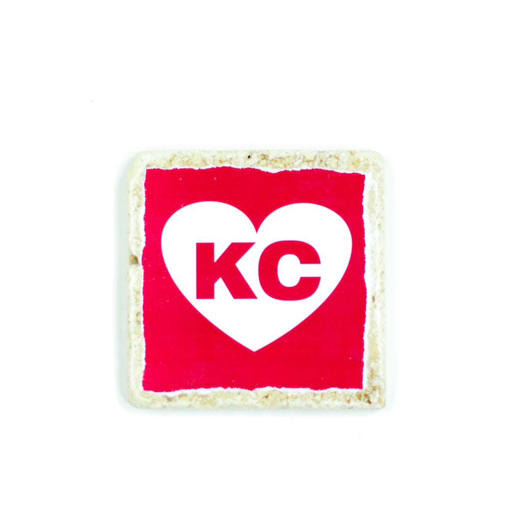 Coasters to Coasters: Blue and Red KC Heart – Made in KC