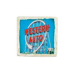 Coasters to Coasters: Western Auto Sign