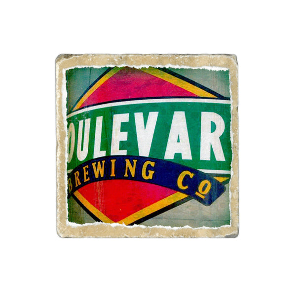 Von Untersetzern zu Untersetzern: Logo der Boulevard Brewing Co