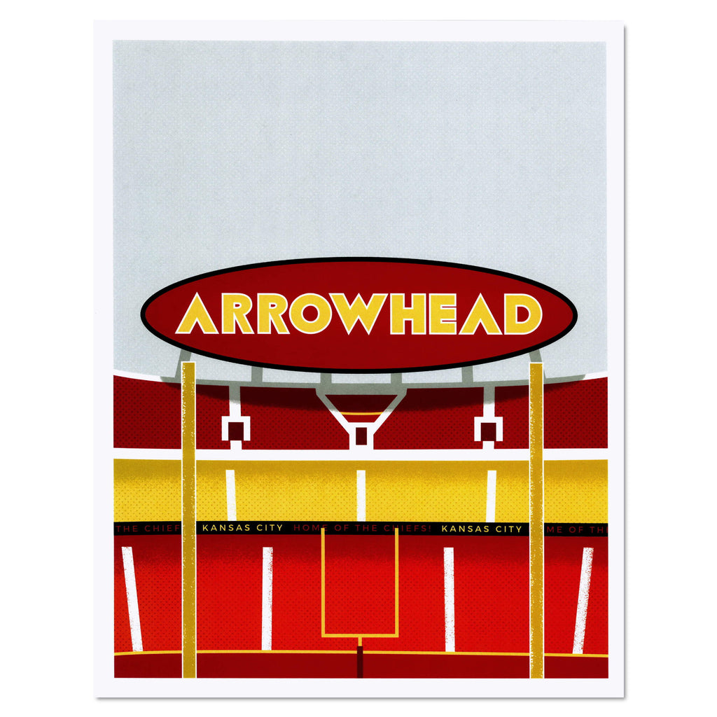 Kansas City Arrowhead Stadium. Chiefs Football NFL. Art Print. 