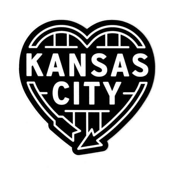 Flint & Field Kansas City Heart Auto Sign Sticker - Black