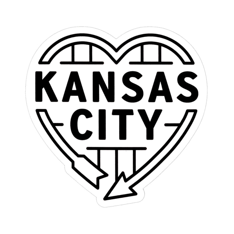 Flint & Field Kansas City Heart Auto Sign Sticker - White