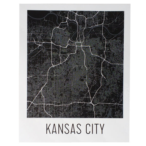 Flint & Field Kansas City Map Print Black