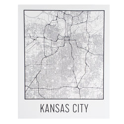 Flint &amp; Field Kansas City Karte drucken weiß