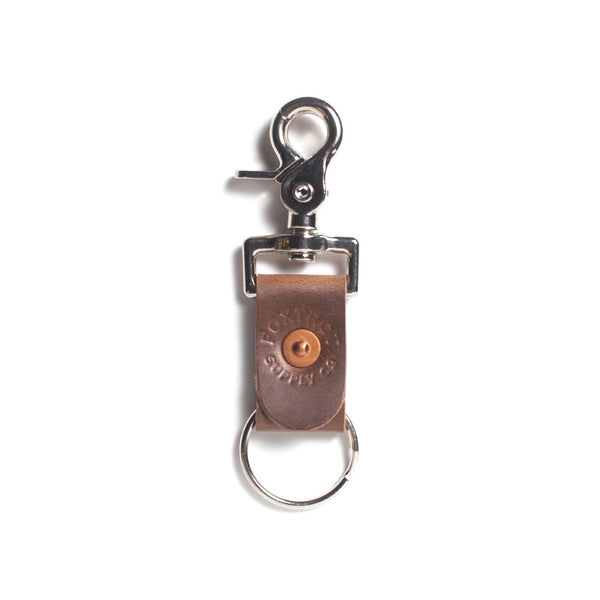 Foxtrot Supply Co. Einfacher Schlüsselclip aus Leder – Braun
