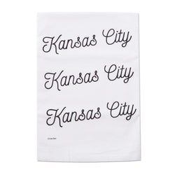 Green Bee KC Kansas City Script Tea Towel - Black