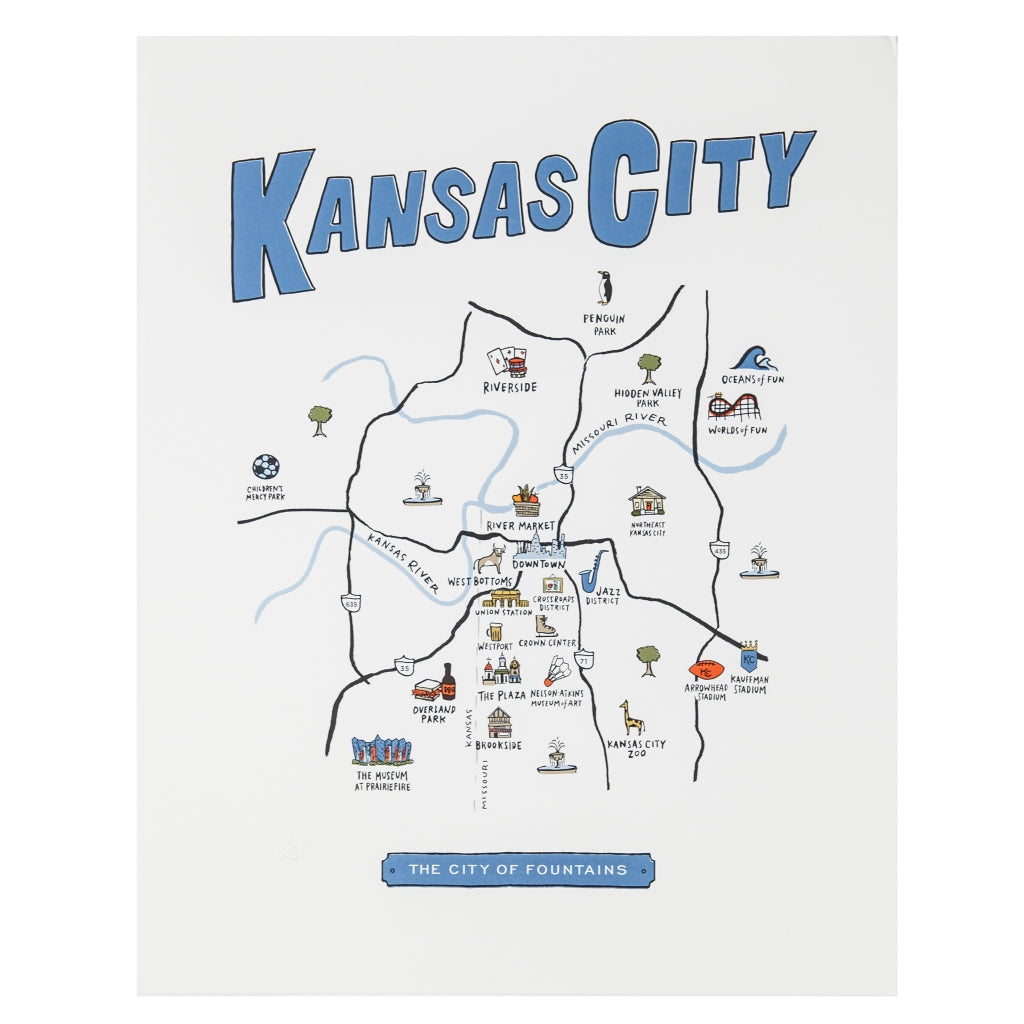 Kauffman Stadium Map Art by City Prints - The Map Shop