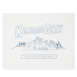 Hochwertiger Kansas City Skyline-Druck aus Papier