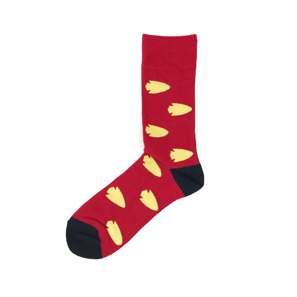 School of Sock Red and Yellow Heart KC Socks – Made in KC