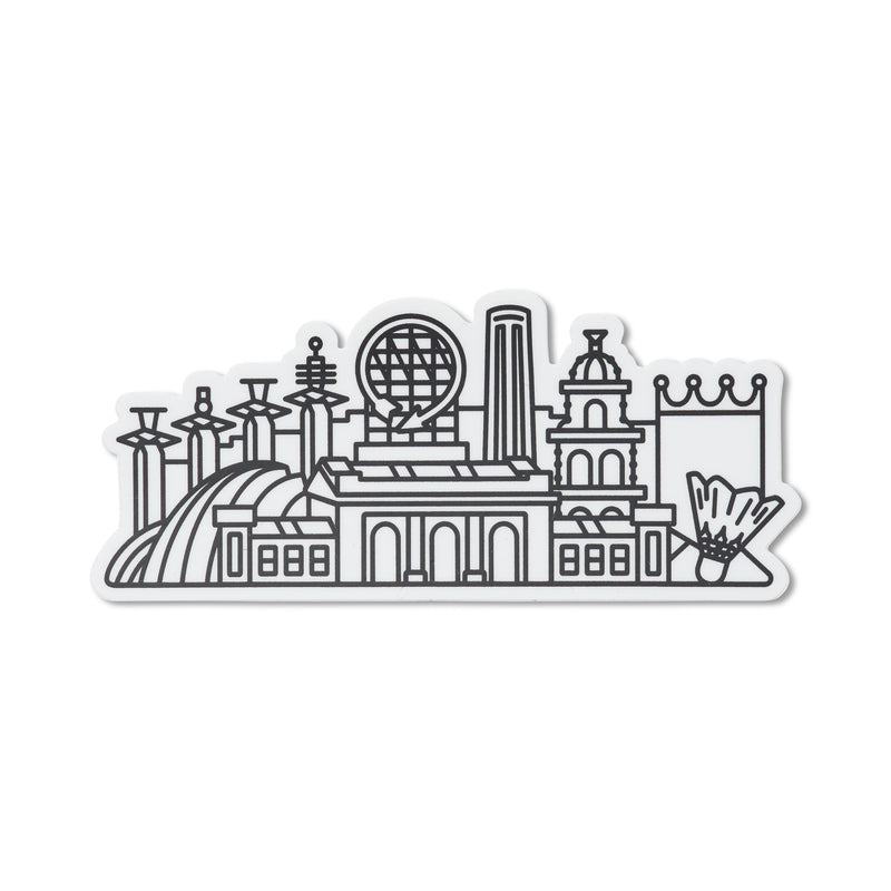 Knight Owl Design Kansas City Skyline Sticker - Black & White