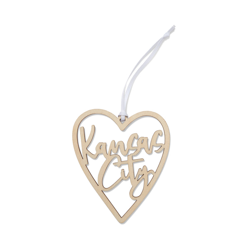 Kolorize Kansas City Heart Woodcut Ornament