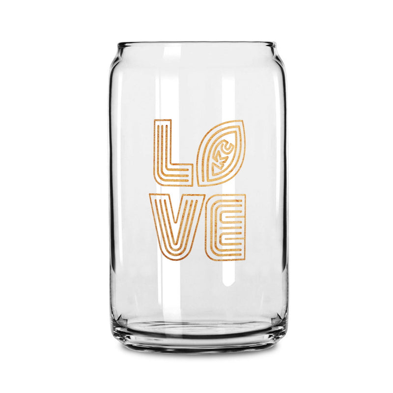 Local T KC Football Love Beer Can Glass