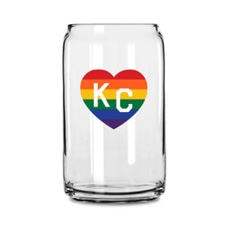 Made in KC x Charlie Hustle KC Heart Beer Can Glass: Pride