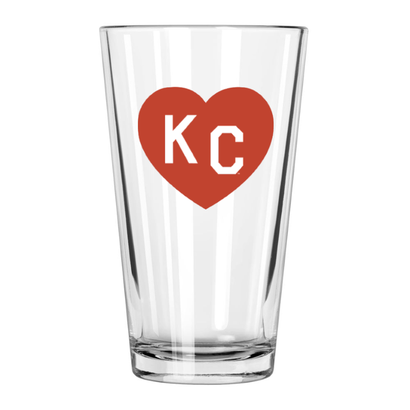 Hergestellt in KC x Charlie Hustle KC Heart Pint Glas: Rot