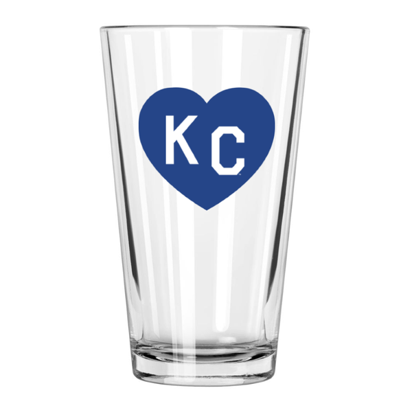 Hergestellt in KC x Charlie Hustle KC Heart Pint Glas: Königsblau
