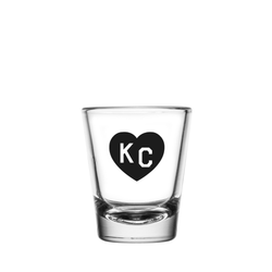 Made in KC x Charlie Hustle KC Heart Shot Glass: Black