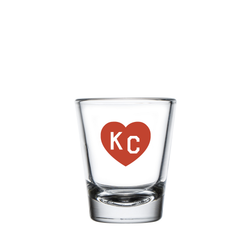 Hergestellt in KC x Charlie Hustle KC Herz-Schnapsglas: Rot – Made in KC