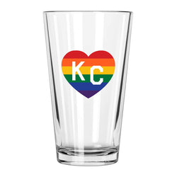 Hergestellt in KC x Charlie Hustle KC Heart Pint Glas: Pride