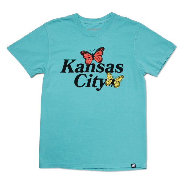 MADE MOBB Kansas City Butterfly T-Shirt – Blaugrün 