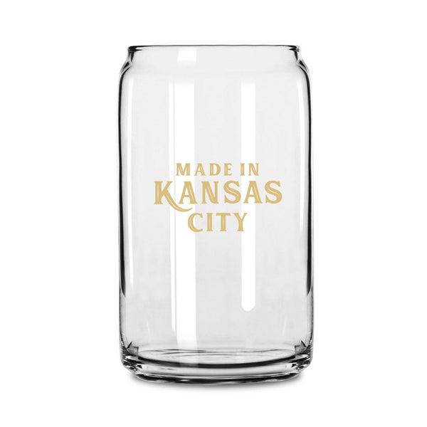 Made in Kansas City Beer Can Glass