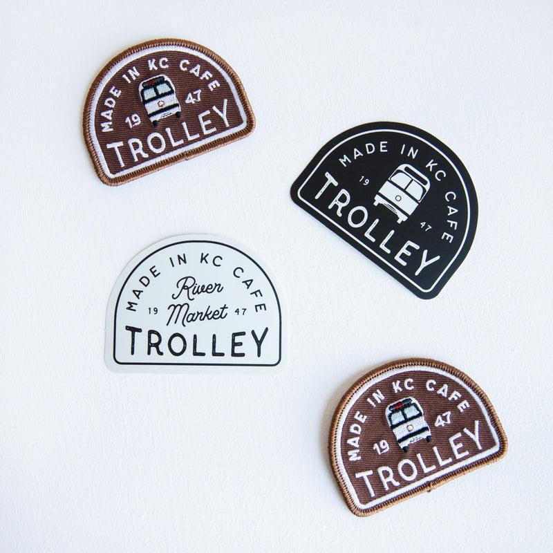 Made in KC Trolley Cafe Sticker - White