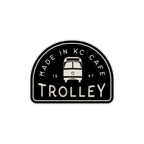 Made in KC Trolley Cafe Aufkleber – Schwarz 