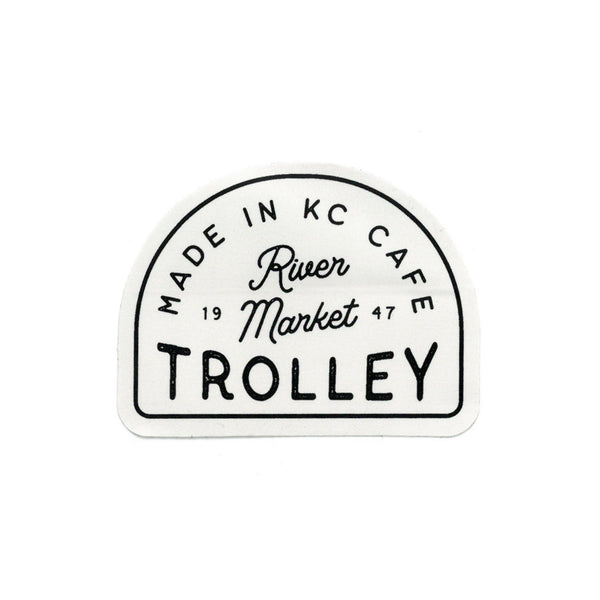 Made in KC Trolley Cafe Aufkleber – Weiß 