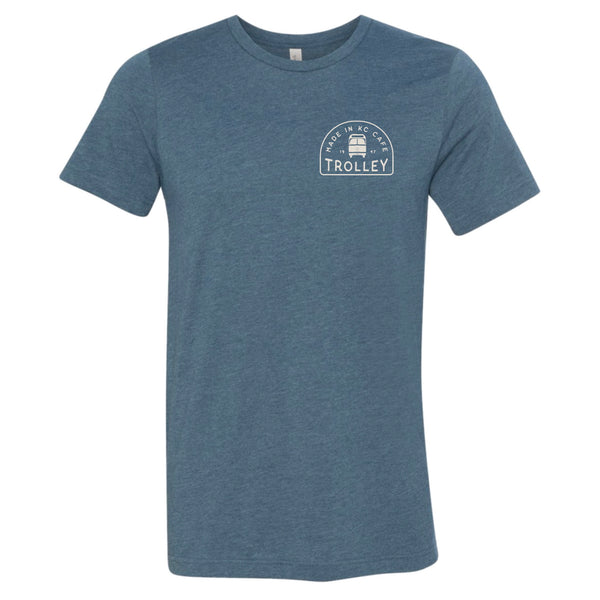 Made in KC Trolley Cafe Tee - Dust Blue