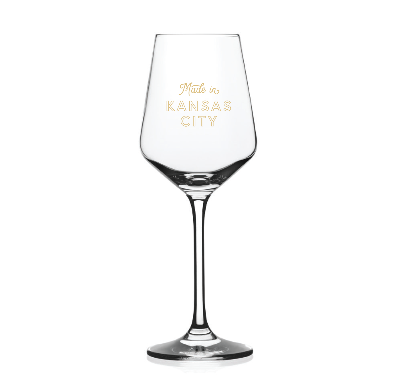 Made in Kansas City Wine Glass Made in KC