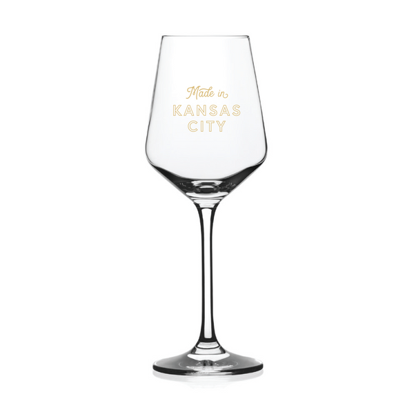 Made in Kansas City Wine Glass Made in KC