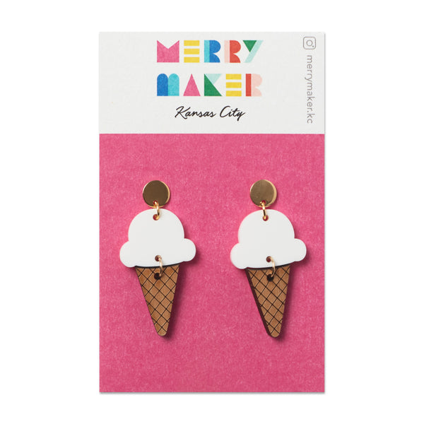 Merry Maker Ice Cream Cone Earrings