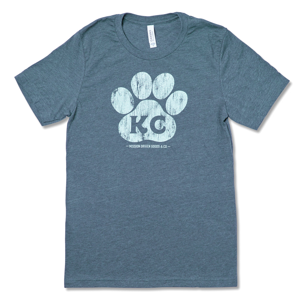 Mission Driven Goods KC Paw Chiefs Flag T-Shirt | Red Friday Kansas City | Mission Driven L / Solid Red Triblend