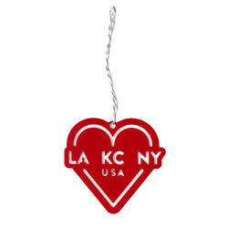 Ocean & Sea LA KC NY Ornament - Red