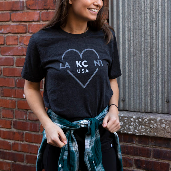 Ocean &amp; Sea Dunkelgraues LA KC NY T-Shirt