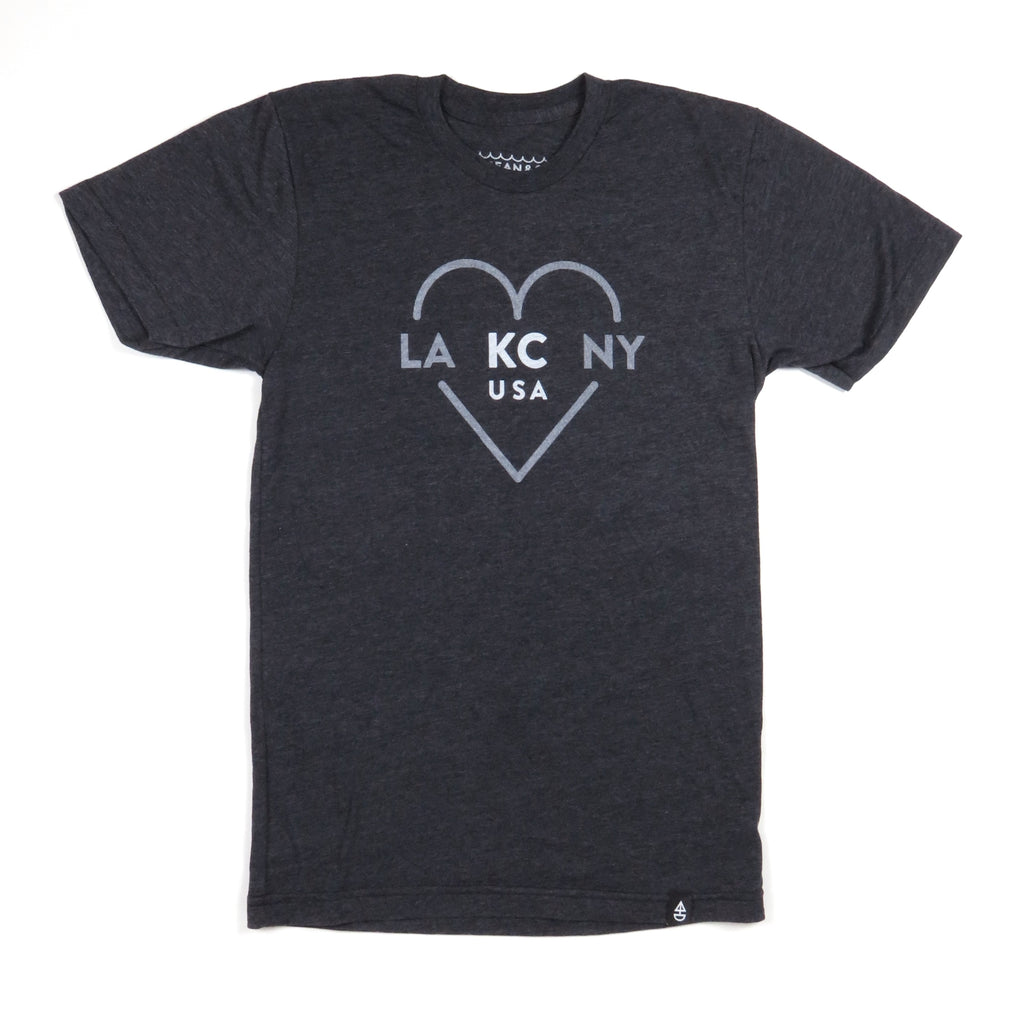 Ocean & Sea LA-KC-NY Heart T-Shirt