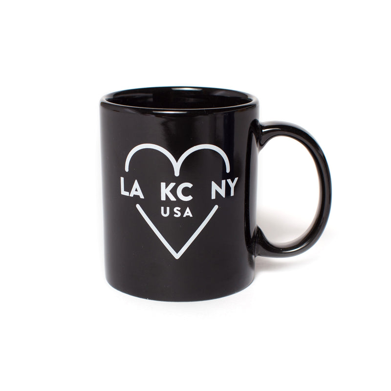 Ocean & Sea LA KC NY Coffee Mug - Black