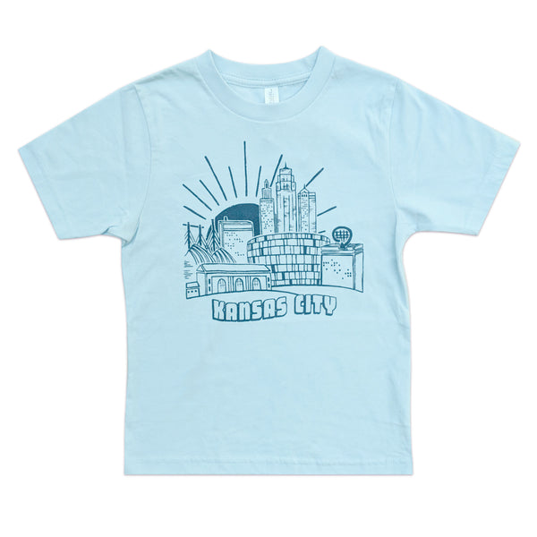 Relative Apparel &amp; Design KC Postcard Kinder-T-Shirt – Blau