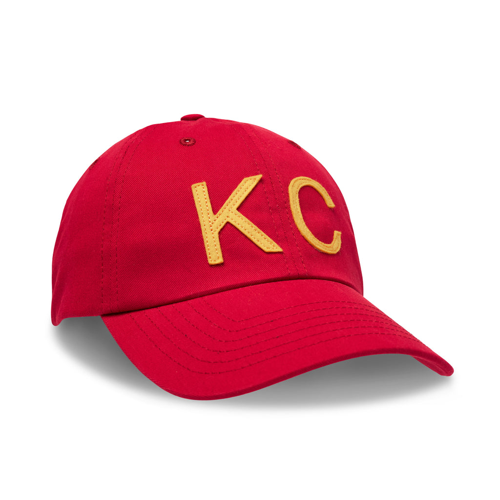 Red Kansas City Script - White Corduroy Dad Hat – Sandlot Goods