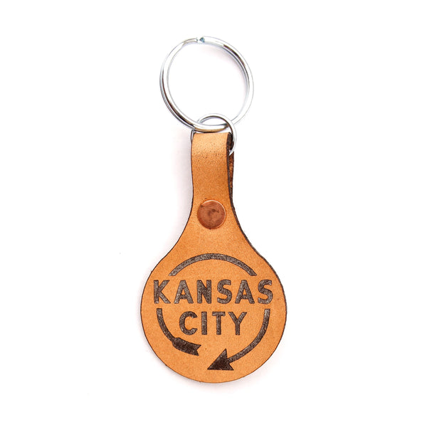 Say It On Wood Western Auto Leather Keychain