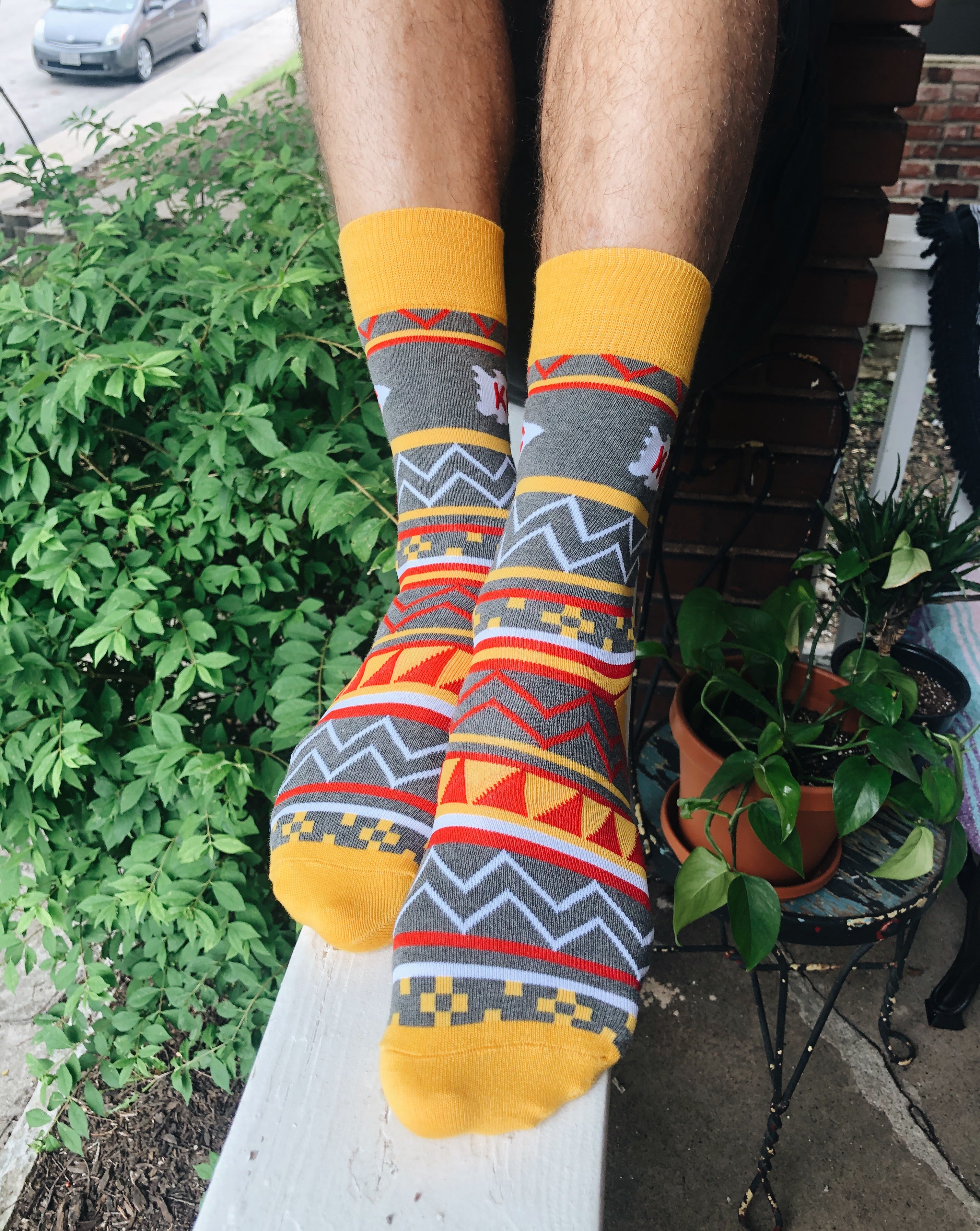 School of Sock KC Arrowhead Aztec Socks – Made in KC