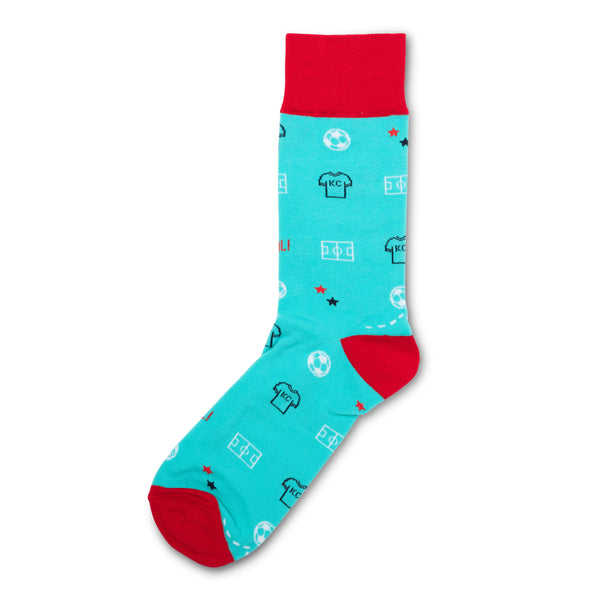School of Sock KC Current Icon Socks - Teal & Red