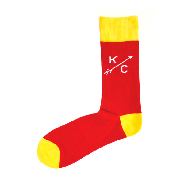 School of Sock Red and Yellow KC Arrow
