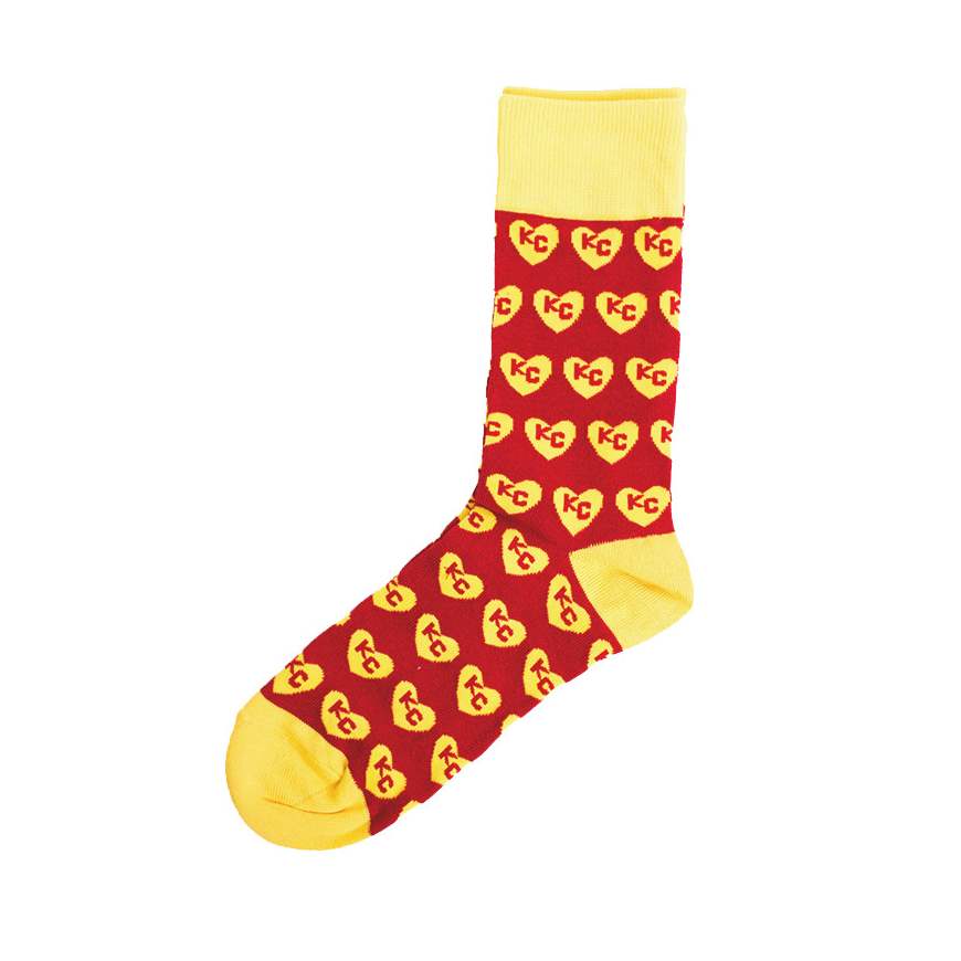 School of Sock KC Logo Socks - Grey, Red & Yellow – Made in KC