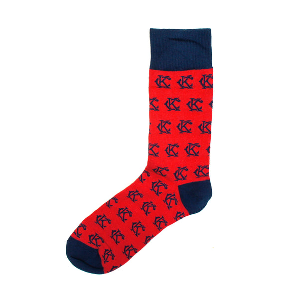 School of Sock KC Logo Socken – Rot und Marineblau