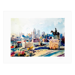Steven Dragan Fine Art Kansas City Skyline Watercolor Print