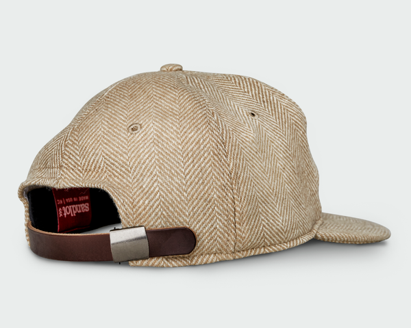 Sandlot Goods Beige Herringbone Vintage Flatbill Hut – Weiß KC