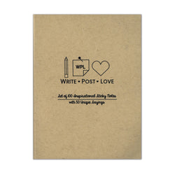 Schreiben Sie inspirierende Haftnotizen „Post Love“ aus Kraftpapier