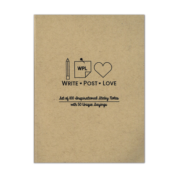 Schreiben Sie inspirierende Haftnotizen „Post Love“ aus Kraftpapier